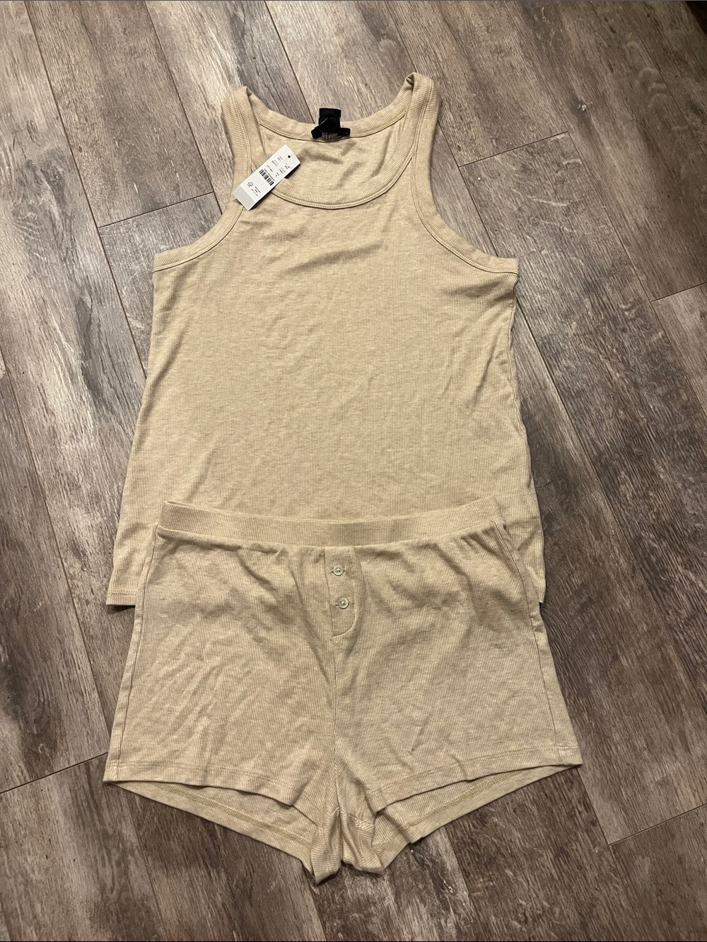 J. Crew Beige Tank Top & Shorts Pajama Set NWT Small